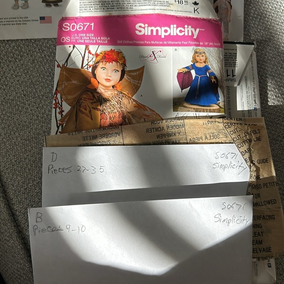 4 simplicity doll clothes patterns - Picture 3 of 6